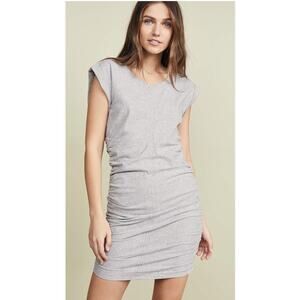 Splendid Ruched Side Sleeveless T Shirt Dress Heather Grey Size L NWT